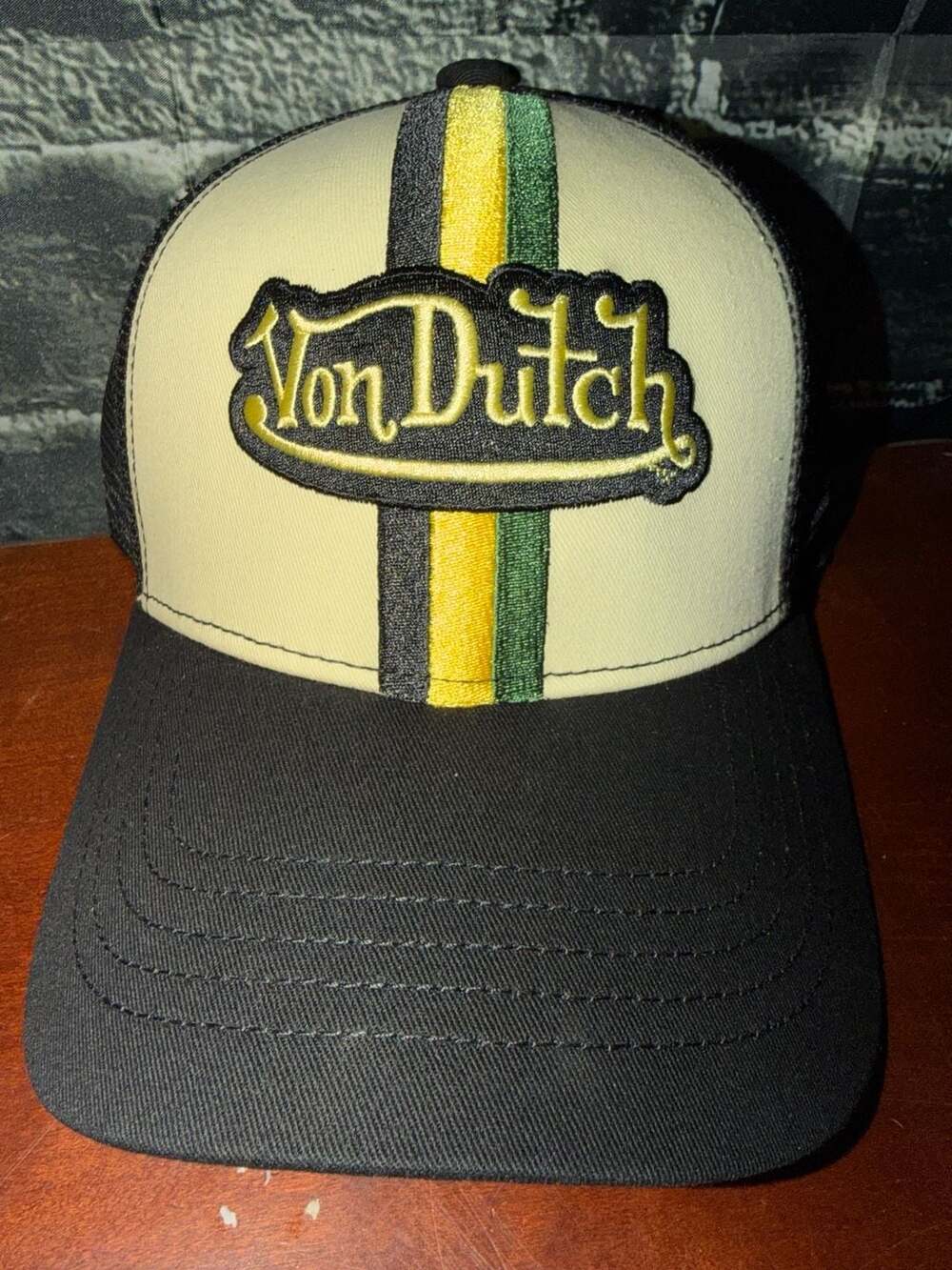 Von Dutch Trucker Hat with Euro Stripe Design